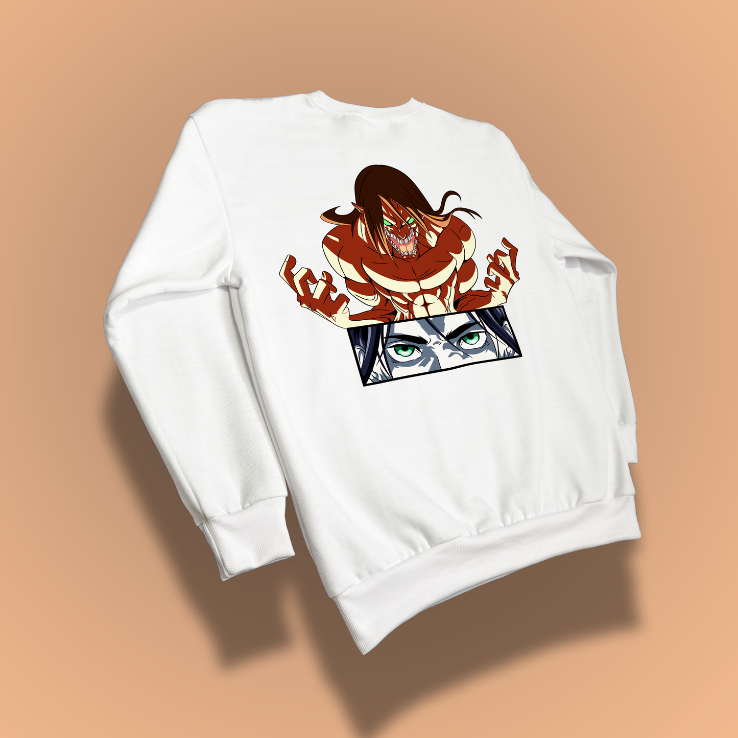 ATTACK ON TITAN TRANSFORMATION Relaxed Fit Sweatshirt (White)