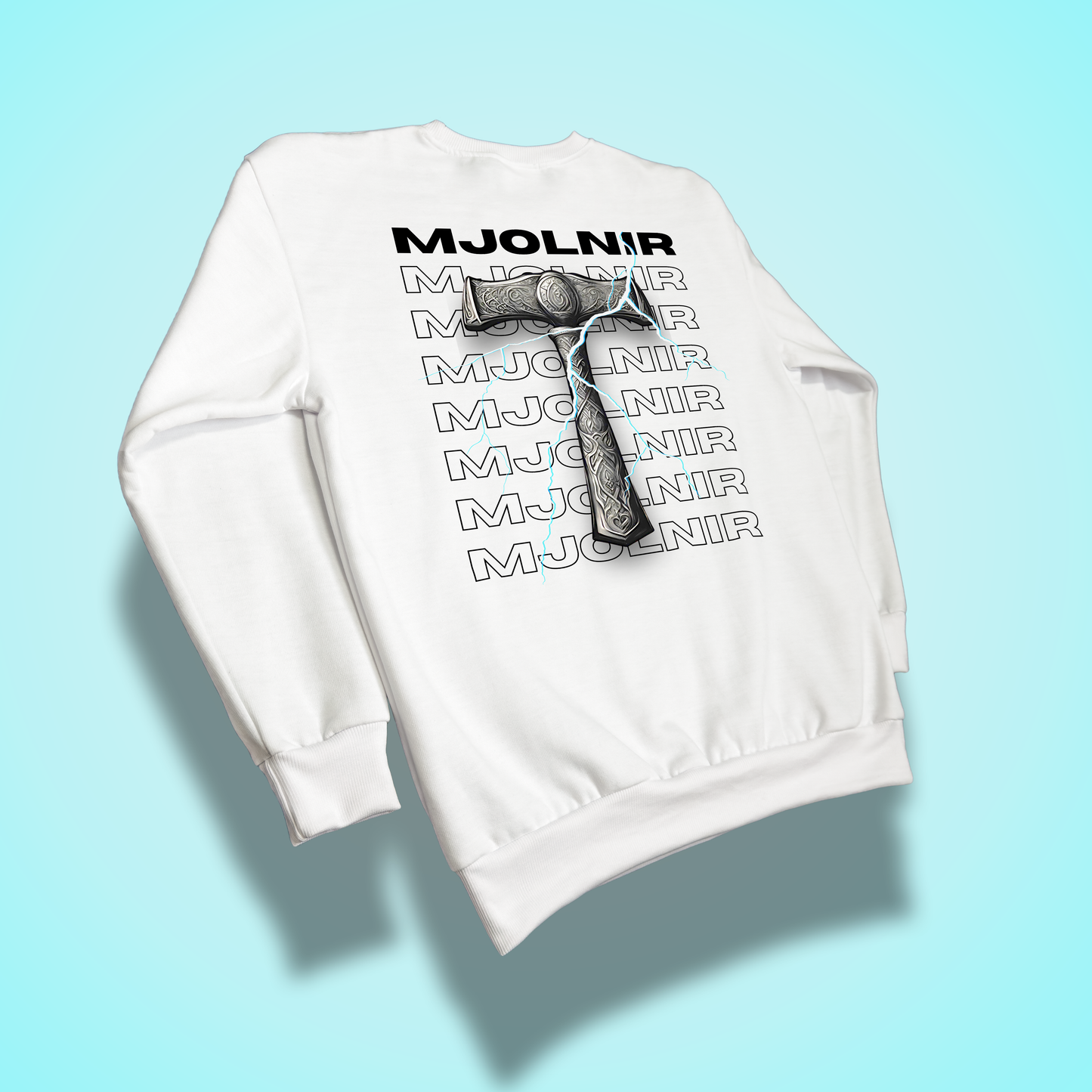Mjolnir - Hammer of Thunder Relaxed Fit Sweatshirt (White)