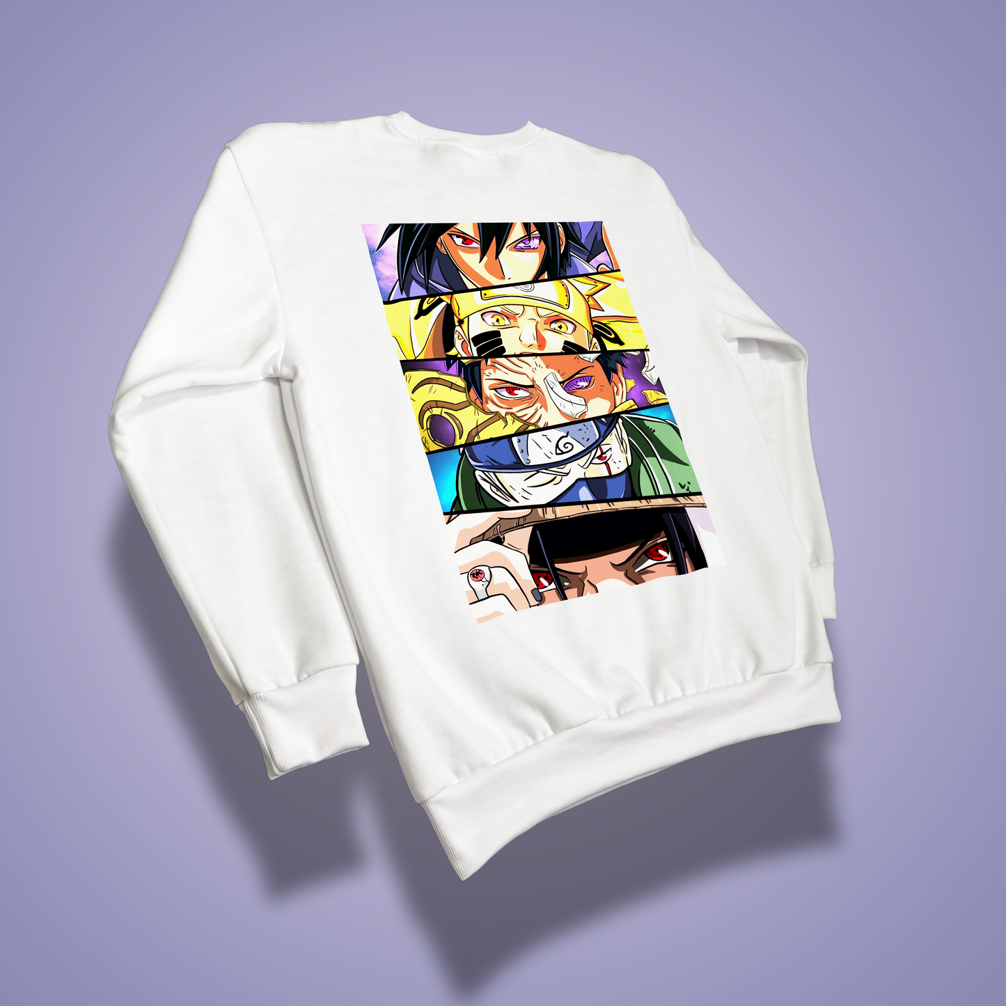 Naruto Housefull Relaxed Fit Sweatshirt (White)